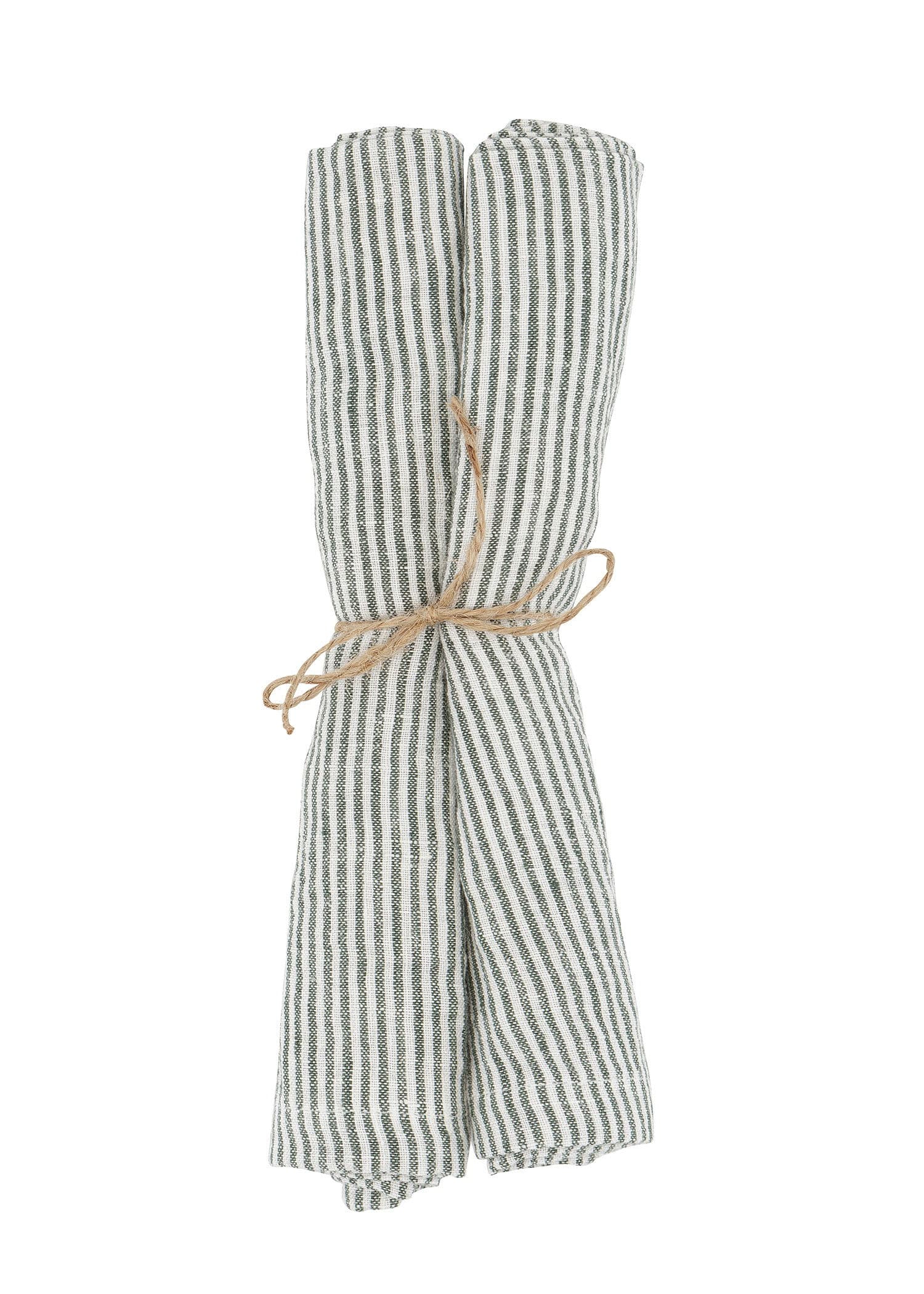 LIN STRIPE NAPKIN - GREENWHITE