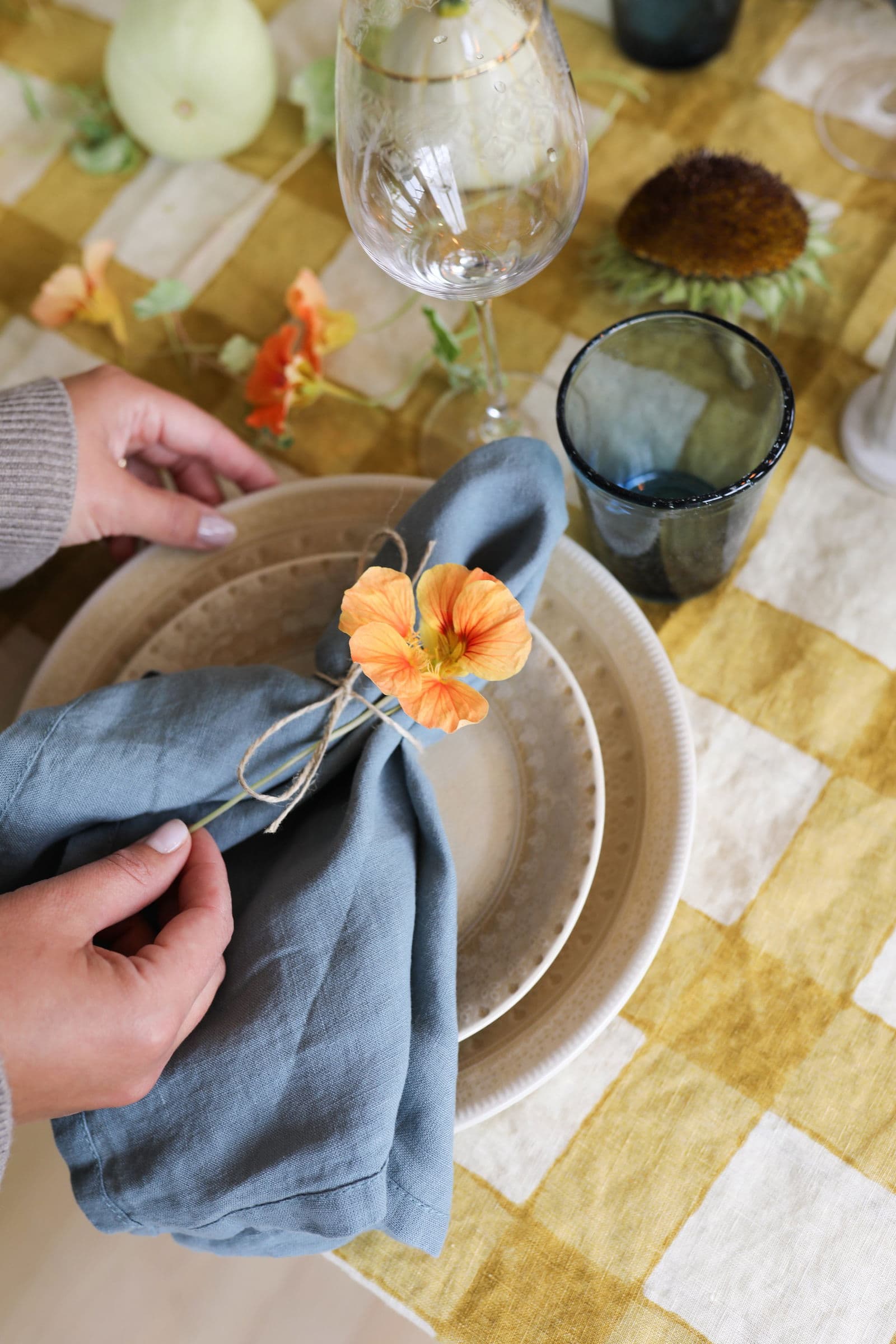 Lin Napkin 2p - Dusty Blue