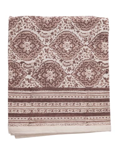 Viny Blocktryckt bomullsduk - Beige 2 - Indiska