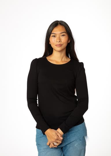 GWEN Langermet jerseytopp - Svart 6 - Indiska