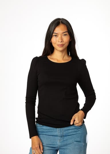 GWEN Langermet jerseytopp - Svart 2 - Indiska