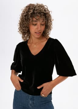 Penny velour top - Black