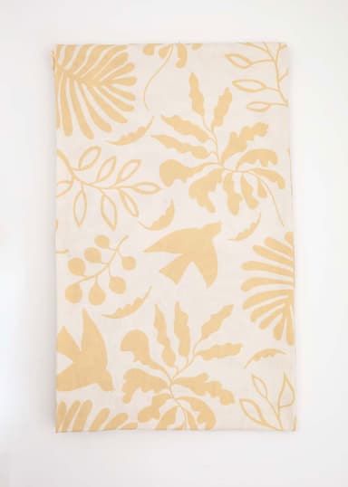 Neha Mönstrad bomullsduk - Beige 1 - Indiska