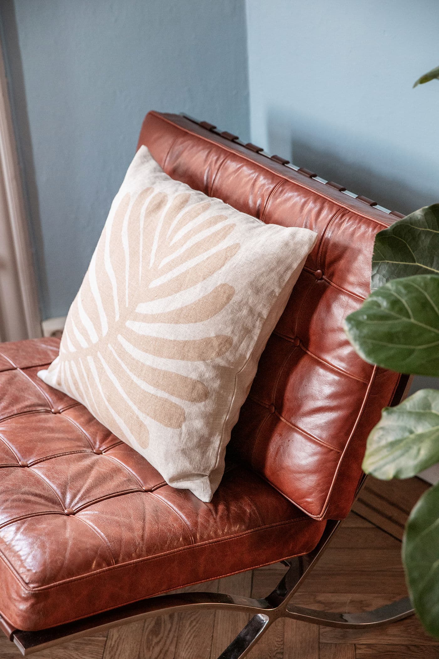 Lin Kuviollinen tyynynpäällinen - Beige 1 - Indiska