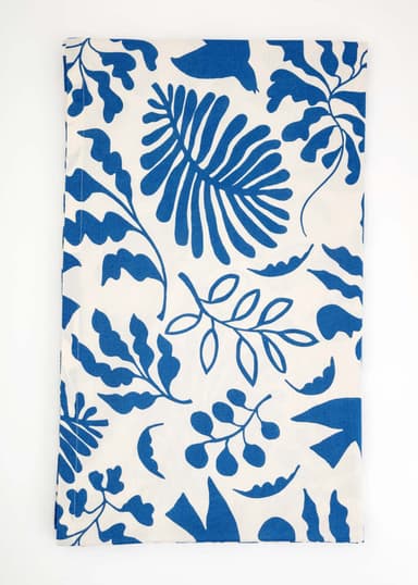 Neha Mönstrad bomullsduk - Blå 1 - Indiska