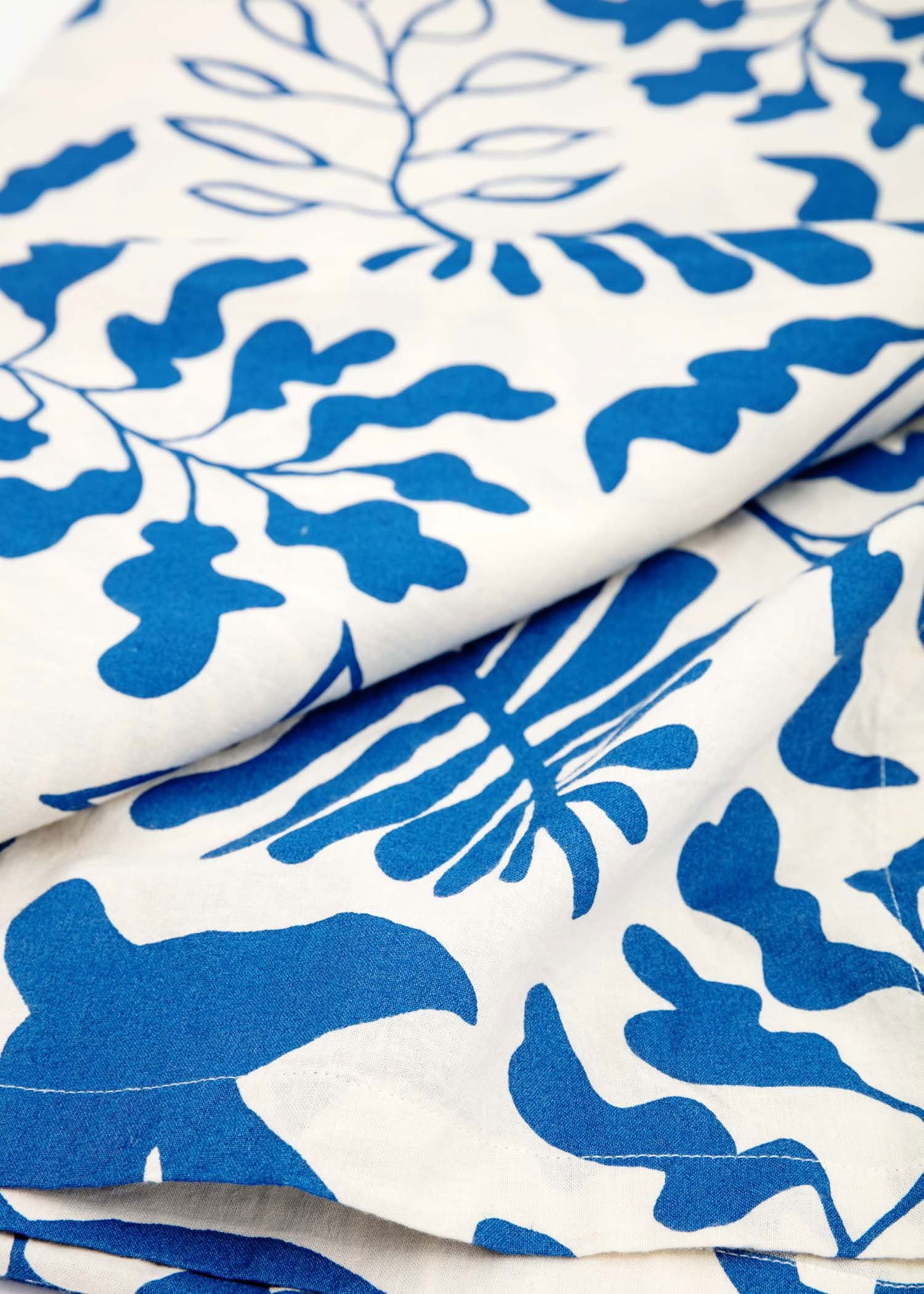 Neha Mönstrad bomullsduk - Blå 3 - Indiska