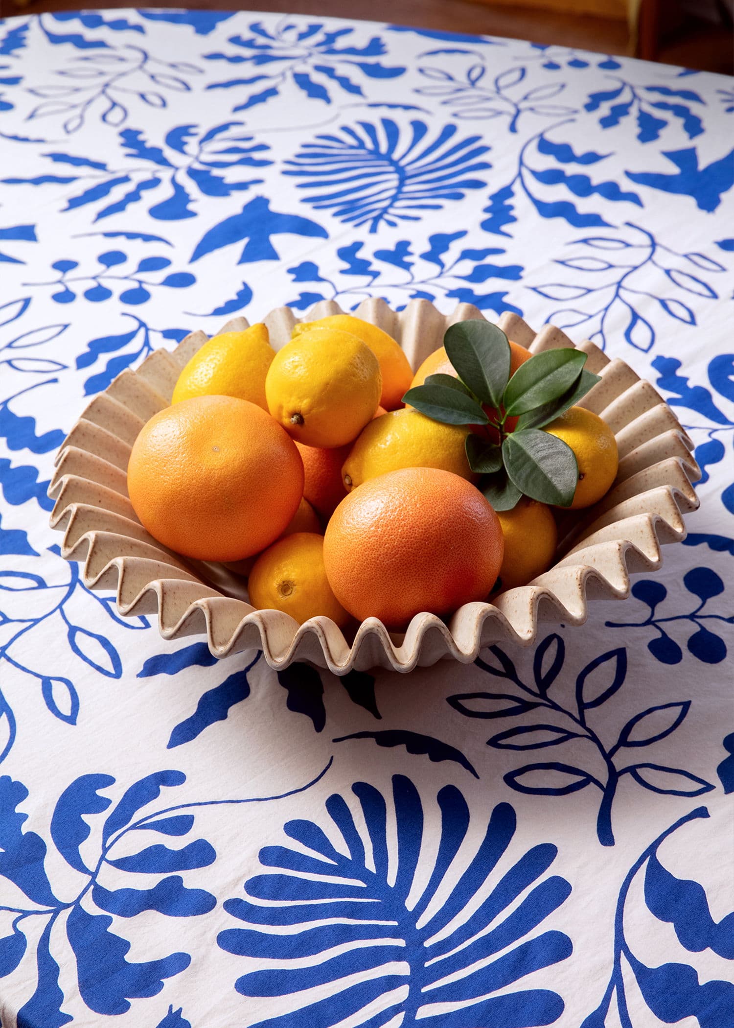 Neha Mönstrad bomullsduk - Blå 2 - Indiska