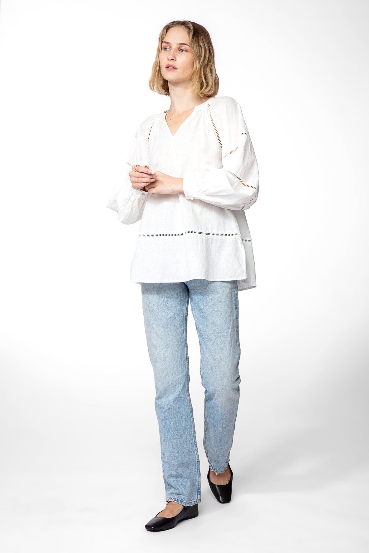 Taytum lace blouse - WHITE