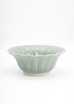 MATHILDA SCALLOP SALAD BOWL - DustyBlue