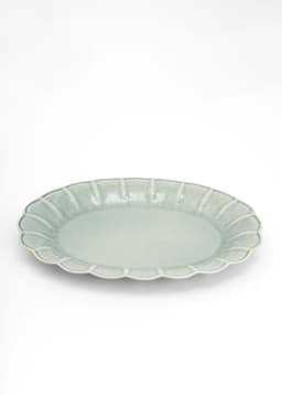MATHILDA SCALLOP SERVING TRAY - DustyBlue