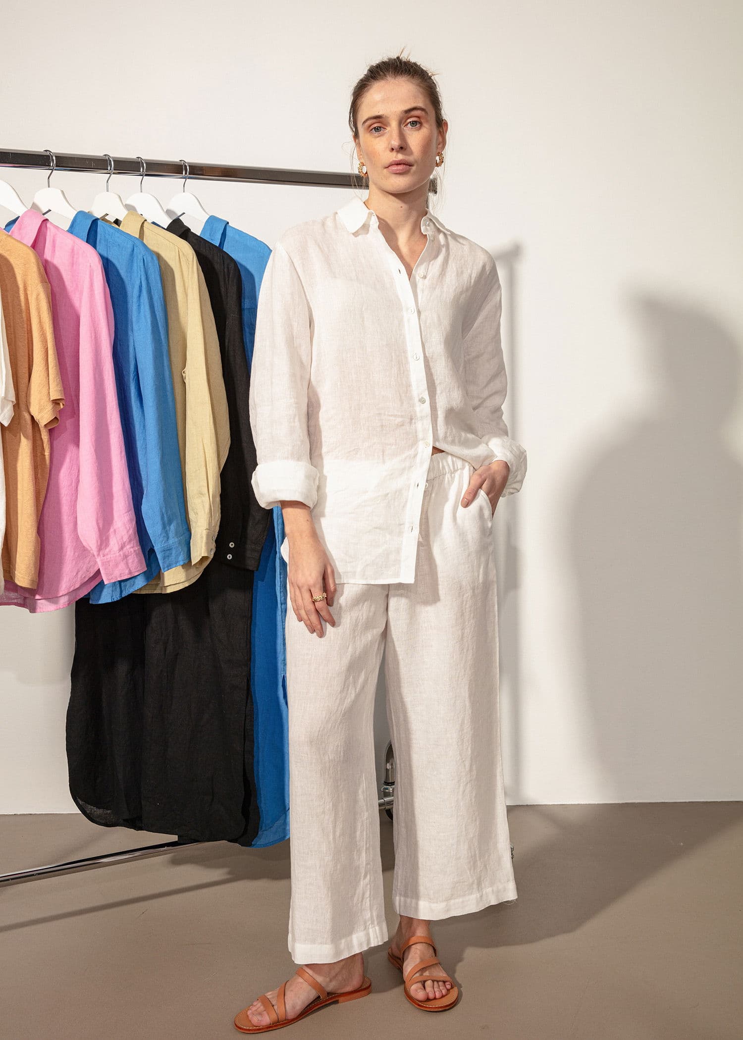 DIANA LINEN SHIRT - WHITE