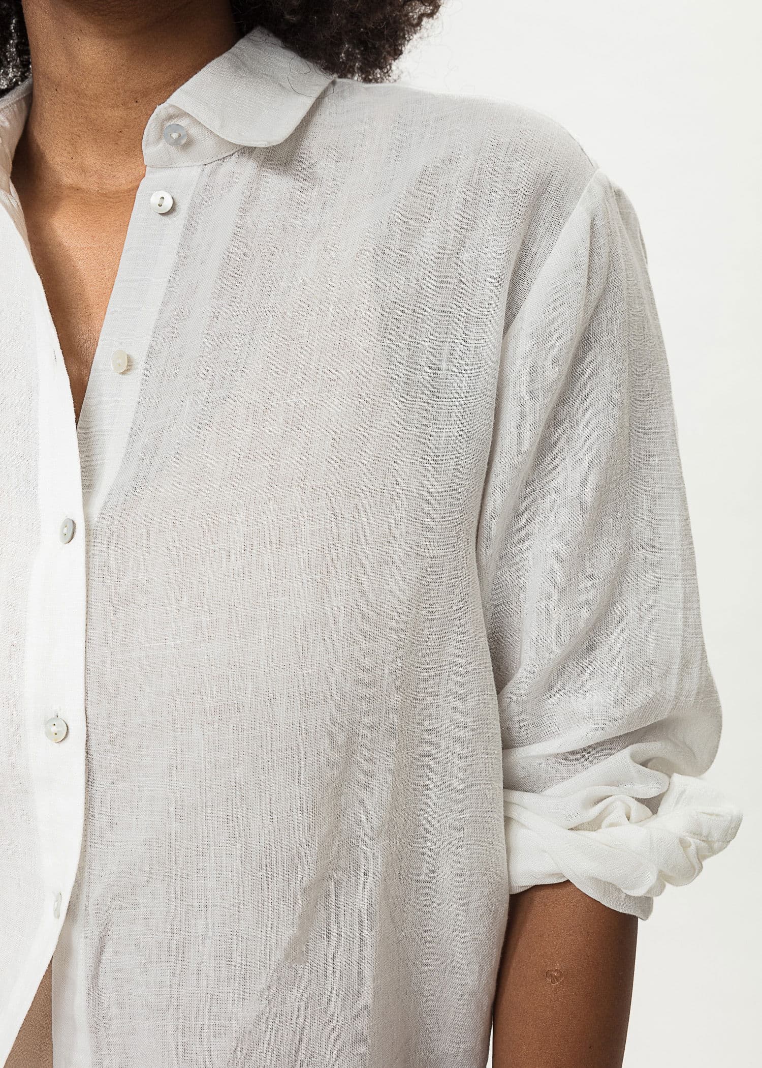 DIANA LINEN SHIRT - WHITE