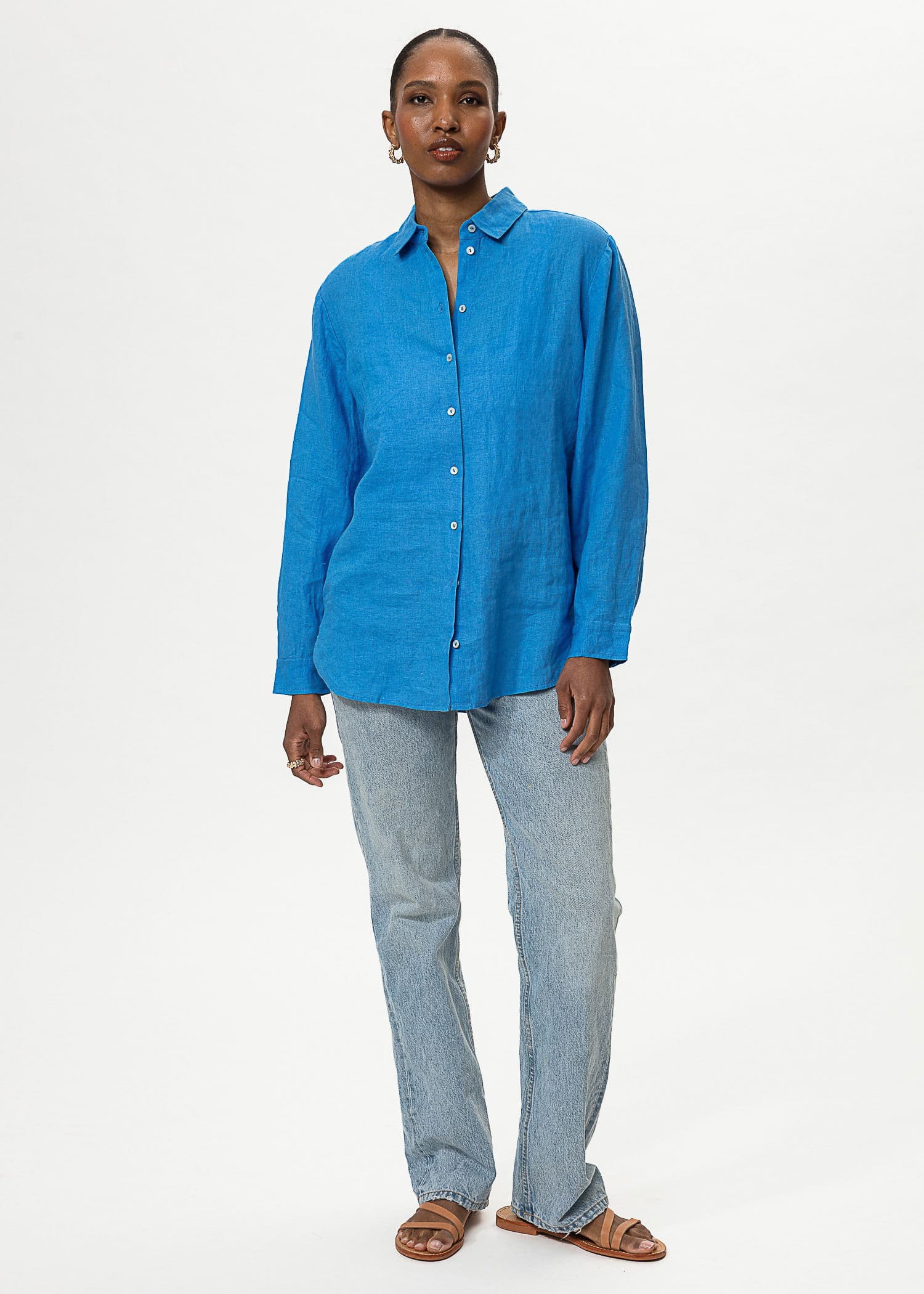 DIANA LINEN SHIRT - BLUE