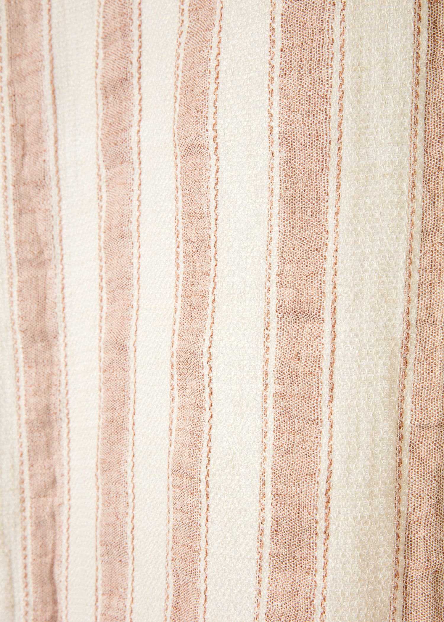 Lia Striped Linen Curtain - Apricot
