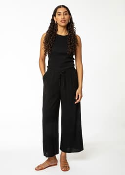 ELSIE CROPPED PANTS - Black