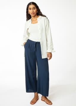 ELSIE CROPPED PANTS - NAVY