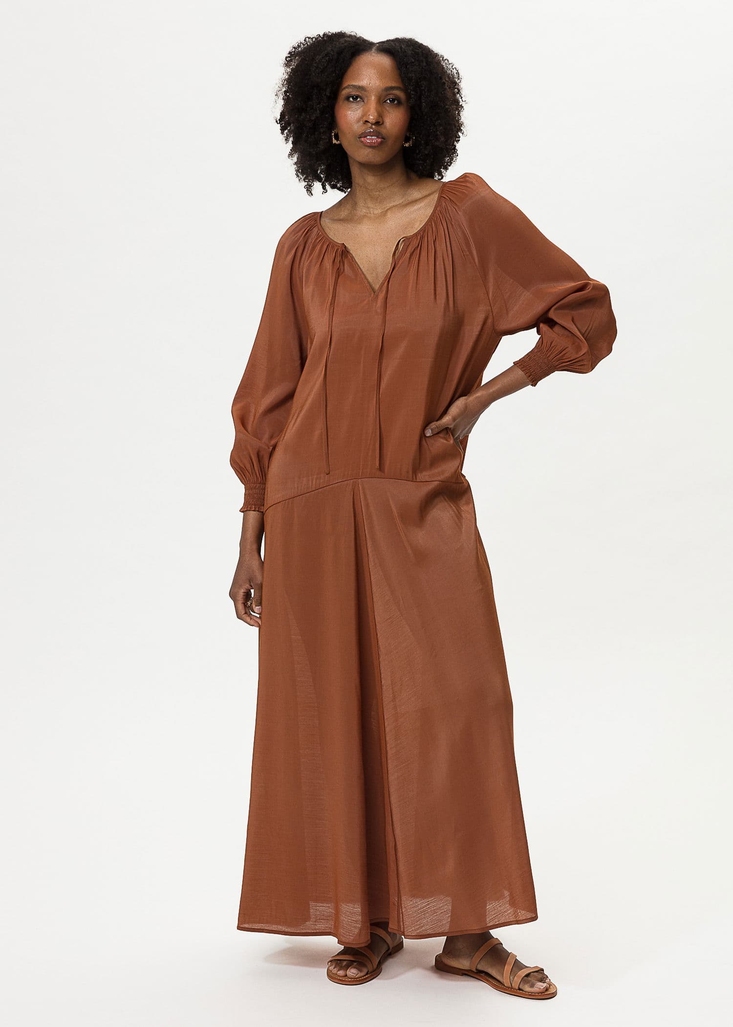 NAIMA DRESS - BROWN