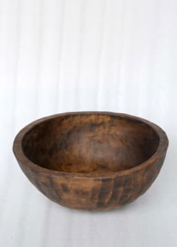 Vintage Wood bowl 30cm - BROWN