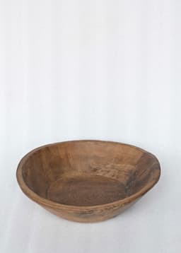 Vintage Wood bowl 37cm - BROWN