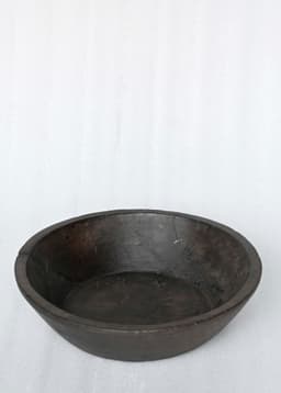 Vintage Wood bowl 37cm - DKBROWN