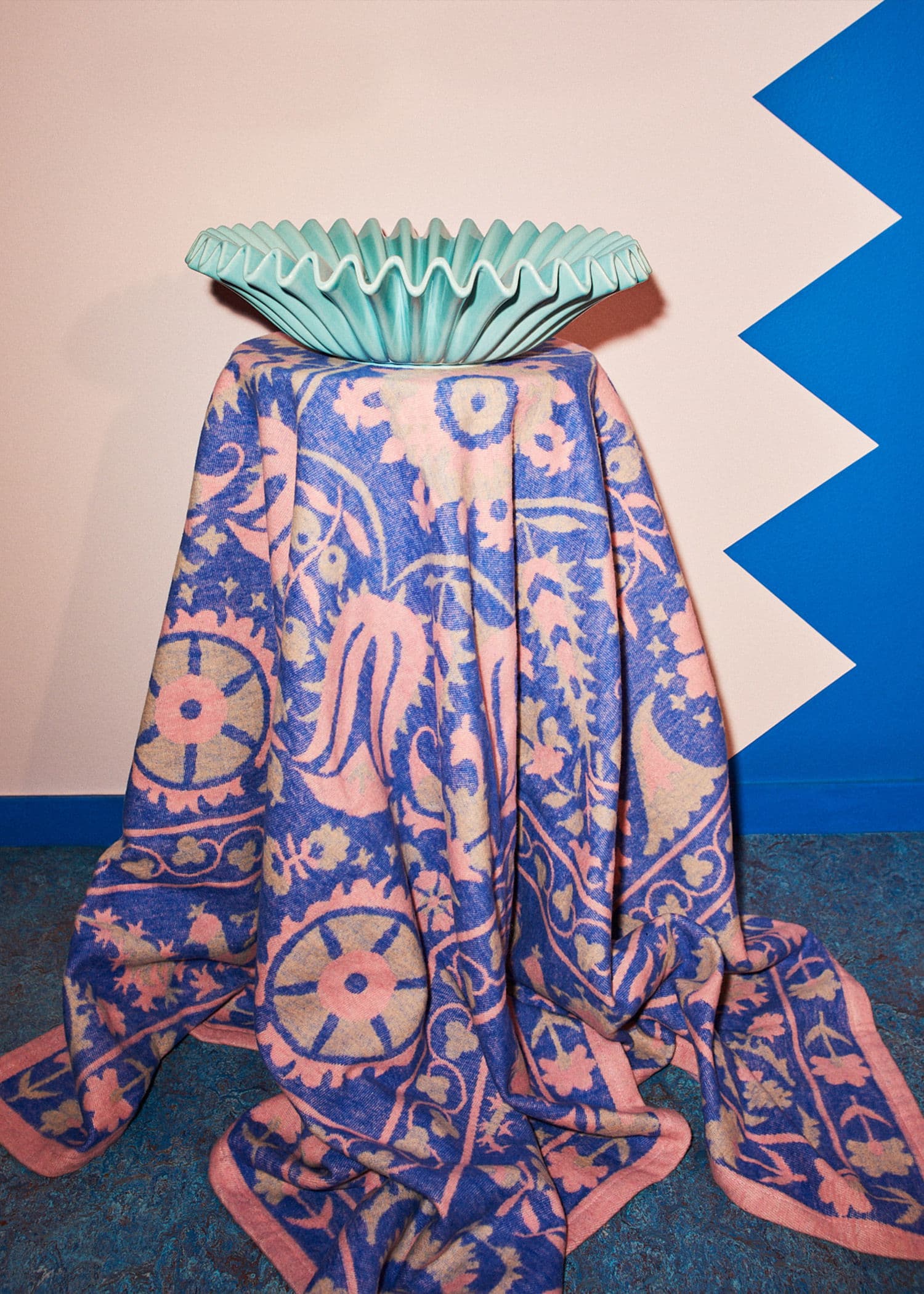 MIA Jakardikuvioitu peitto - Sininen 1 - Indiska