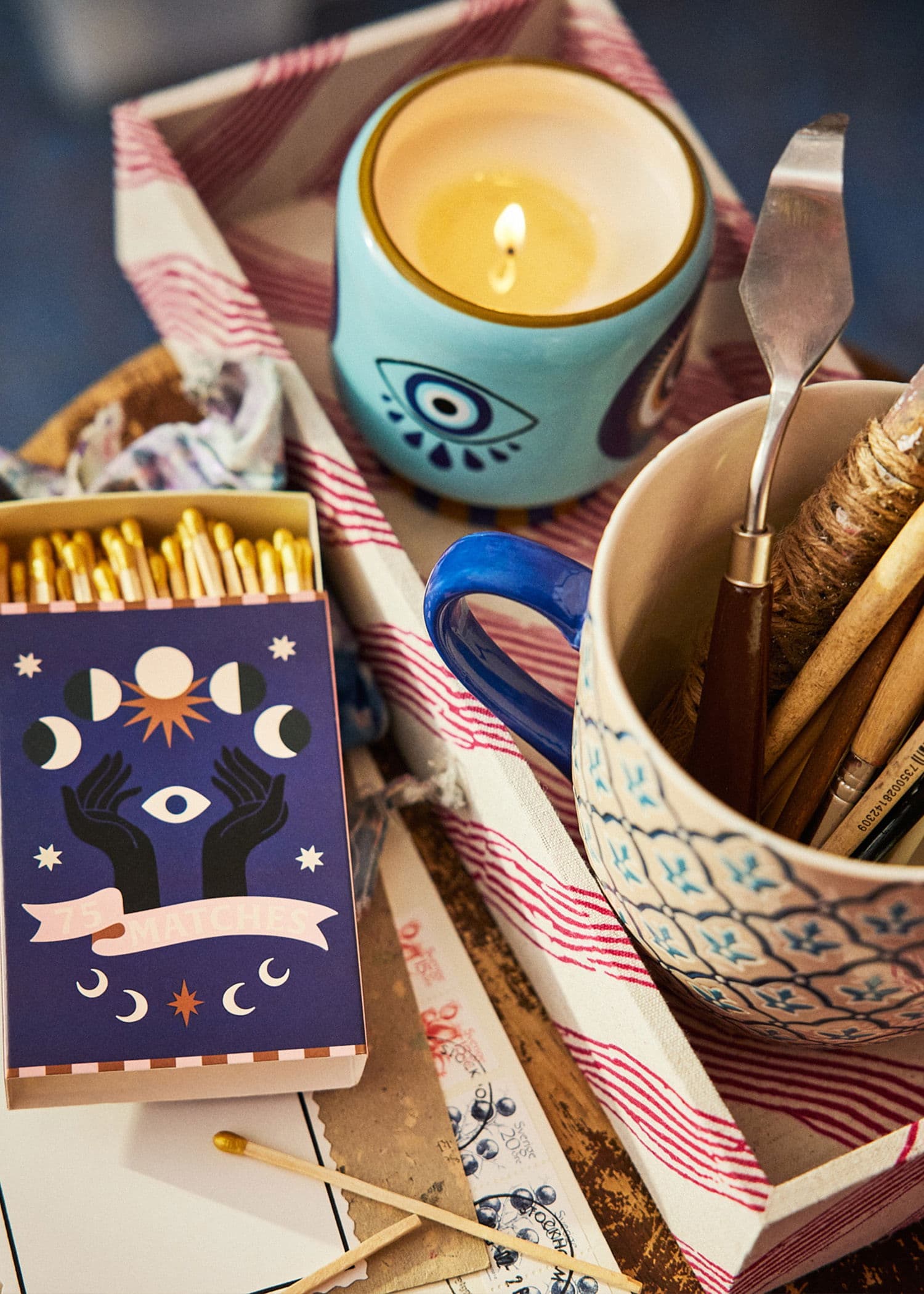 CERAMIC Duftlys - kanel, orkide og myrra - Oransje 2 - Indiska