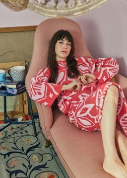 LEONA JACQUARD SWEATER - RED