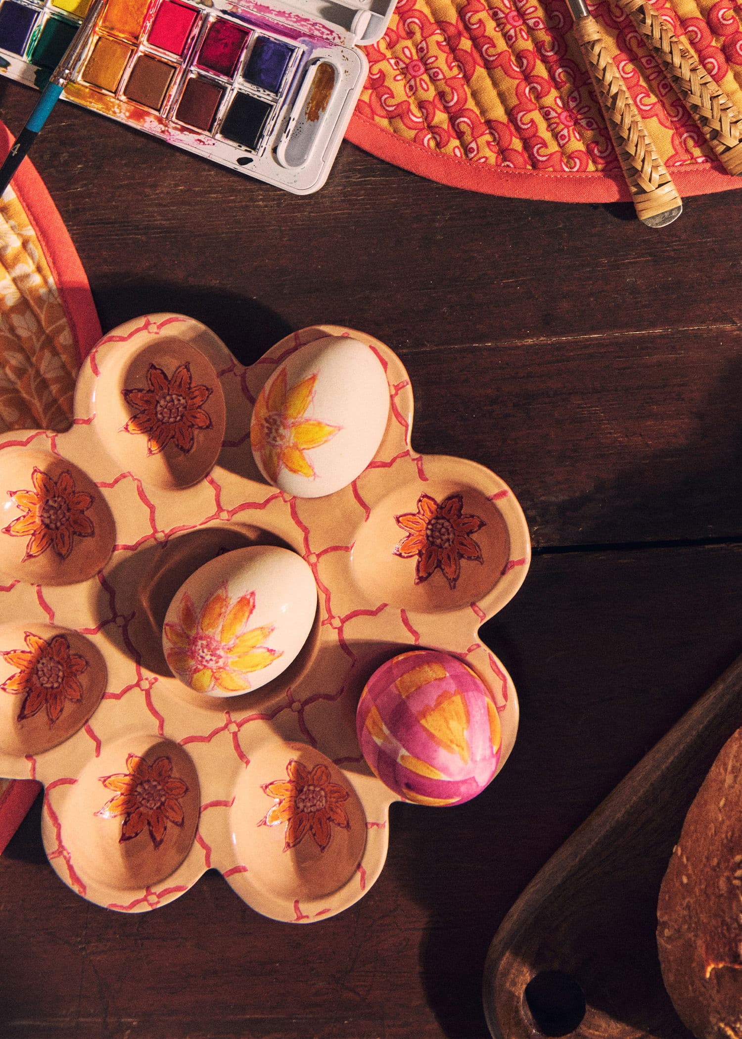 EGGPLATE Håndmalt eggtallerken - Rosa 1 - Indiska