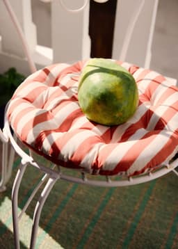 Outdoor Round Seatpad 40x40 - CORAL STRIPE