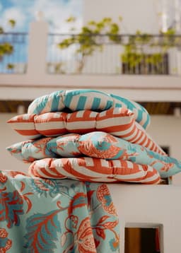 Outdoor Seatpad 40x40 - CORAL STRIPE