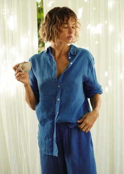 DIANA LINEN SHIRT - BLUE