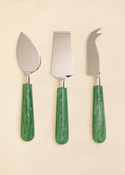 RESIN CHEESE KNIFE SET - GREEN
