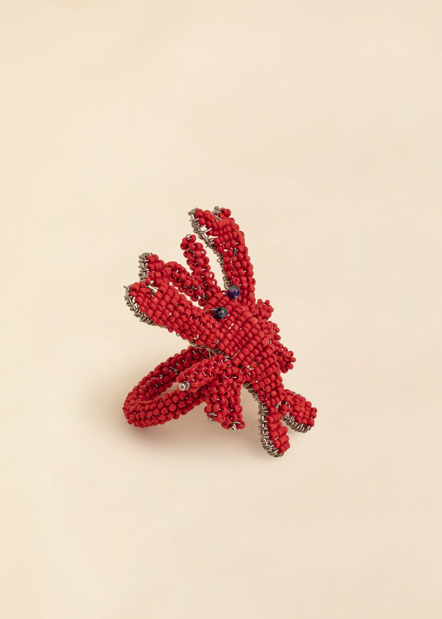 CRAWFISH Håndperlet serviettring - Rød 1 - Indiska