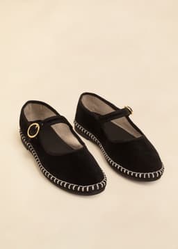 Velvet Mary-Janes - Black