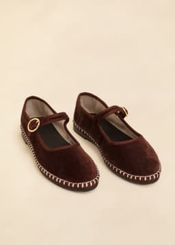 Velvet Mary-Janes - BROWN