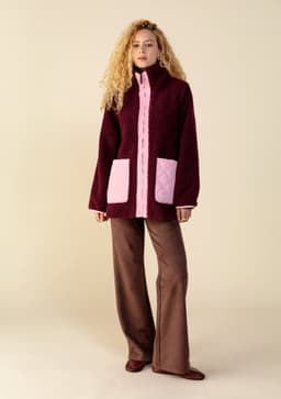 PIA PILE JACKET - BURGUNDY