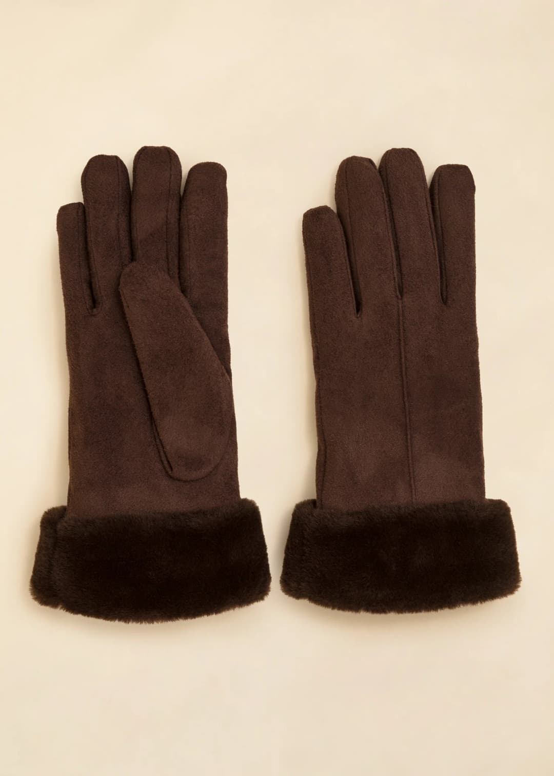 SIA Bruna handskar med fuskpäls - 1 - Indiska