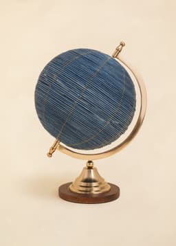 RATTAN GLOBE - TEAL