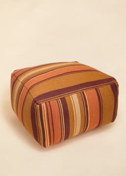 Kilim Square Pouf - MUSTARD