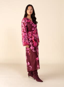 CORINE DRESS - BURGUNDY