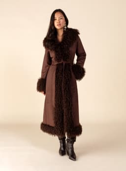 GILLIAN LONG COAT - DKBROWN