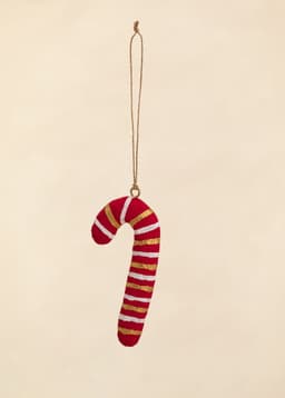 CANDY CANE ORNAMENT - RED