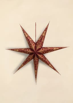 PAISLEY PRINTED STAR L - BURGUNDY