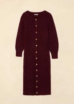 HEART DRESS - BURGUNDY