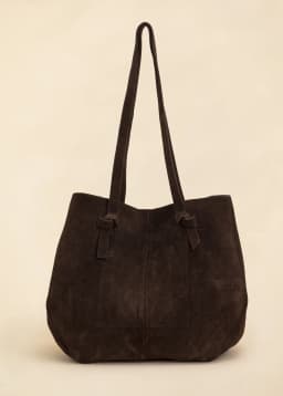 Suzi Suede Tote Bag - BROWN