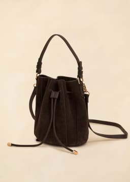 Bucket Suede Bag - BROWN