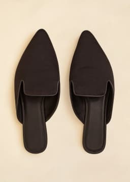 Zafi Satin Mule - BLACK