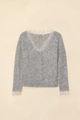 LARA LACE CARDIGAN - GREY