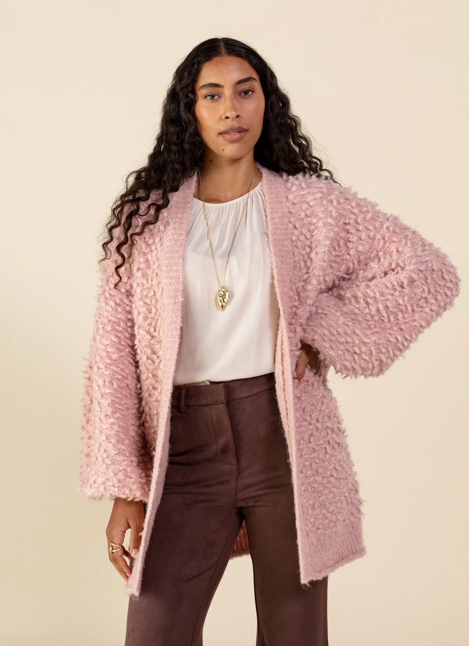 VANJA Cardigan - Rosa 1 - Indiska
