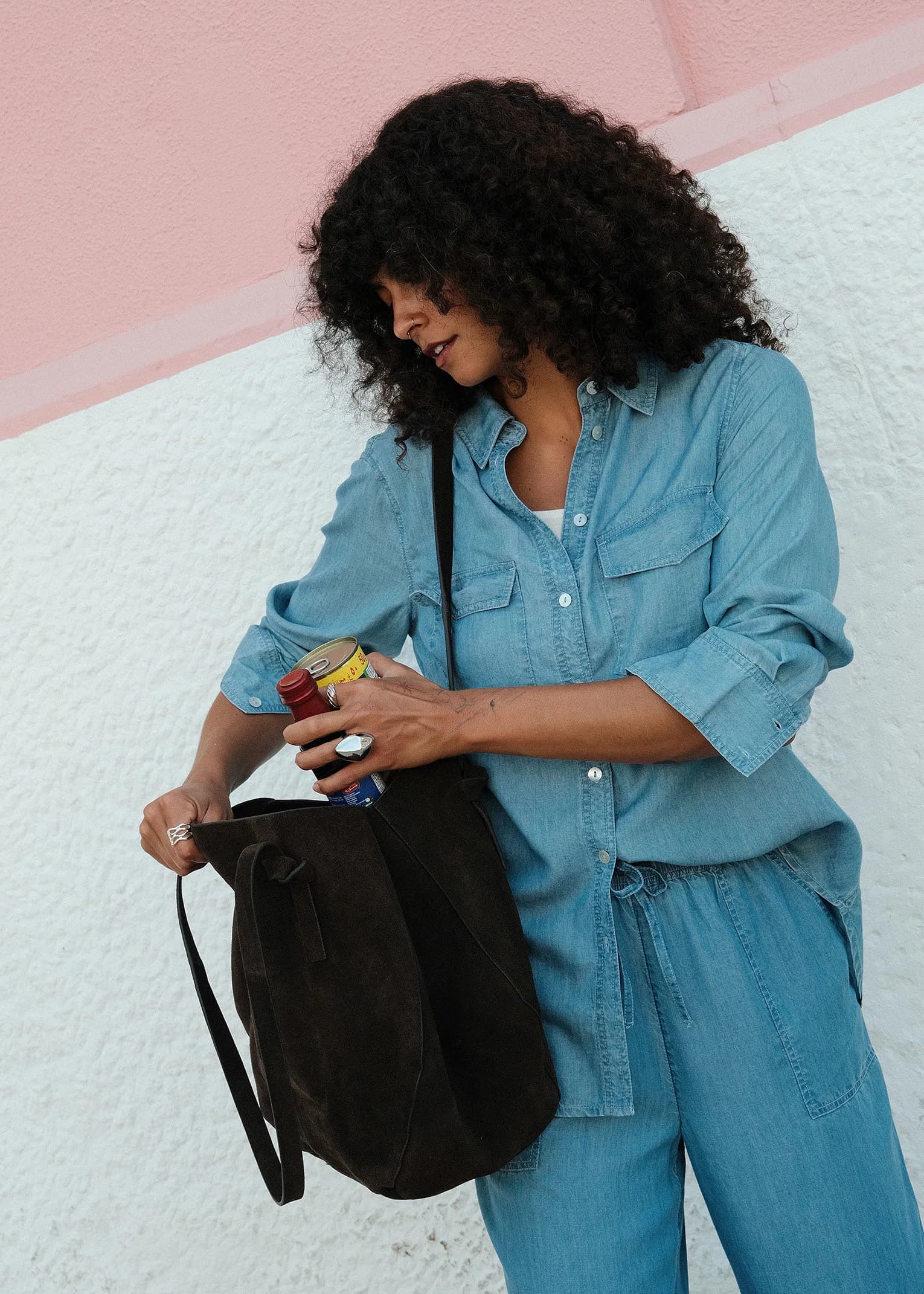 Suzi Brun tote bag i mocka - Brun 2 - Indiska